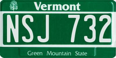VT license plate NSJ732