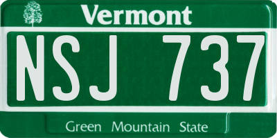 VT license plate NSJ737