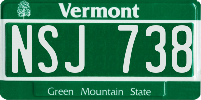VT license plate NSJ738