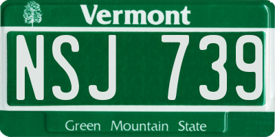 VT license plate NSJ739