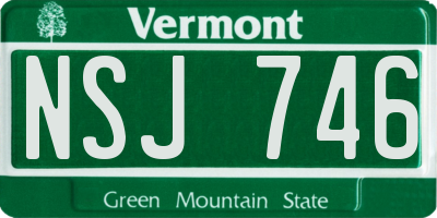 VT license plate NSJ746
