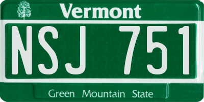 VT license plate NSJ751
