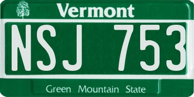 VT license plate NSJ753