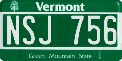 VT license plate NSJ756