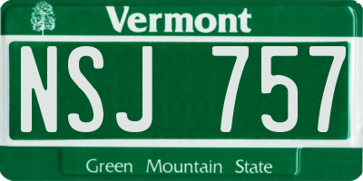 VT license plate NSJ757
