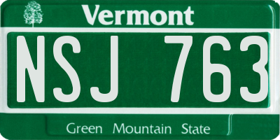 VT license plate NSJ763