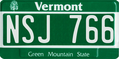 VT license plate NSJ766