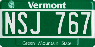 VT license plate NSJ767