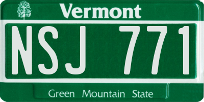 VT license plate NSJ771