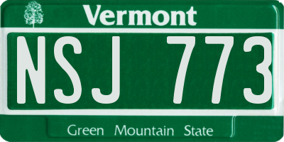 VT license plate NSJ773