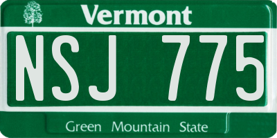 VT license plate NSJ775