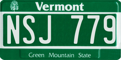 VT license plate NSJ779
