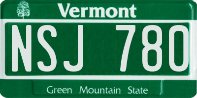 VT license plate NSJ780