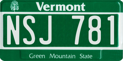 VT license plate NSJ781