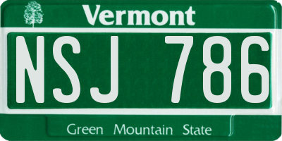 VT license plate NSJ786