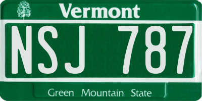 VT license plate NSJ787