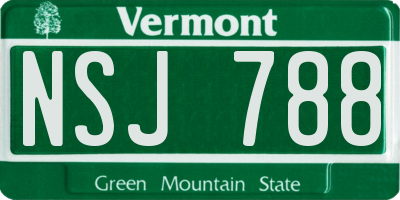 VT license plate NSJ788