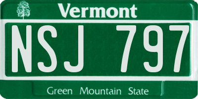VT license plate NSJ797