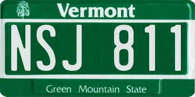 VT license plate NSJ811