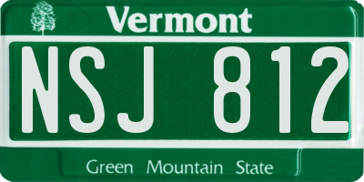 VT license plate NSJ812