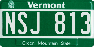 VT license plate NSJ813