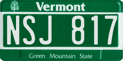 VT license plate NSJ817