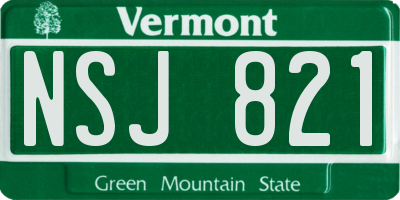 VT license plate NSJ821