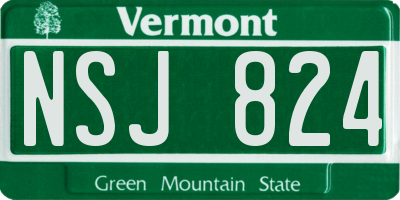 VT license plate NSJ824