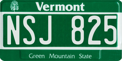VT license plate NSJ825
