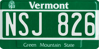 VT license plate NSJ826