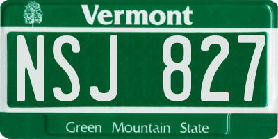 VT license plate NSJ827