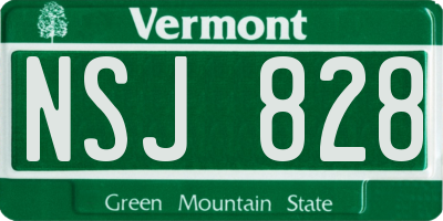 VT license plate NSJ828