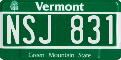 VT license plate NSJ831
