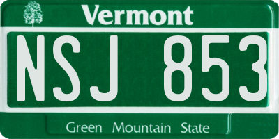 VT license plate NSJ853