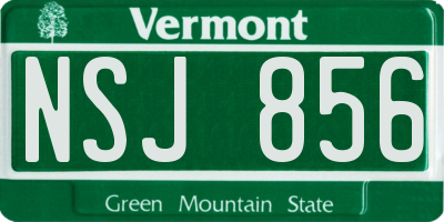 VT license plate NSJ856