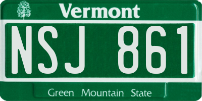 VT license plate NSJ861