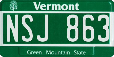 VT license plate NSJ863