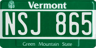 VT license plate NSJ865