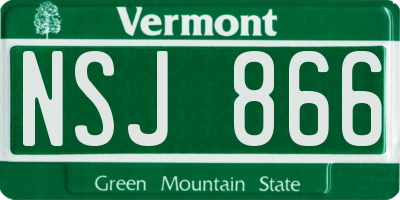 VT license plate NSJ866