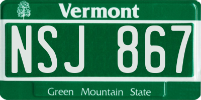 VT license plate NSJ867