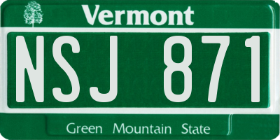 VT license plate NSJ871