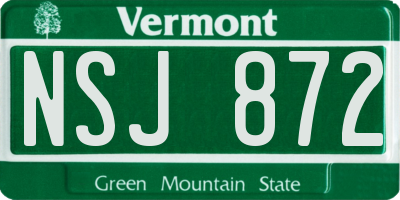 VT license plate NSJ872
