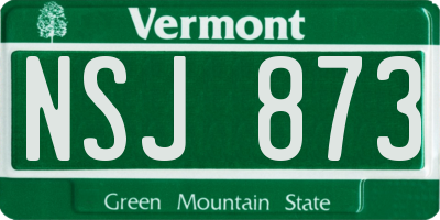 VT license plate NSJ873