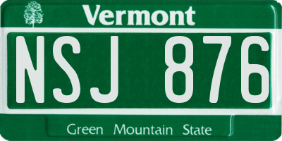 VT license plate NSJ876