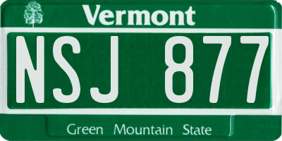 VT license plate NSJ877