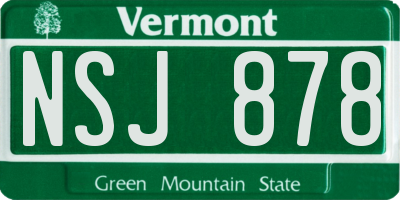 VT license plate NSJ878