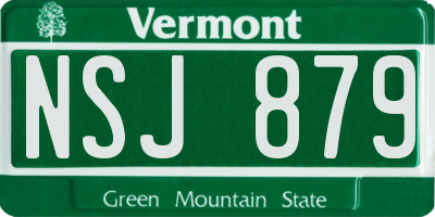 VT license plate NSJ879