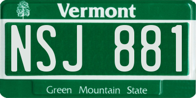 VT license plate NSJ881