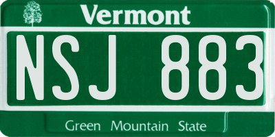 VT license plate NSJ883