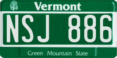 VT license plate NSJ886